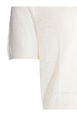 White linen blend polo shirt DIANA STUDIO | MSS25SIN56001